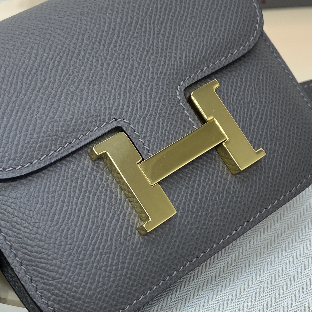 Hermes Constance Slim Wallet Belt Bag In Etain Epsom Leather